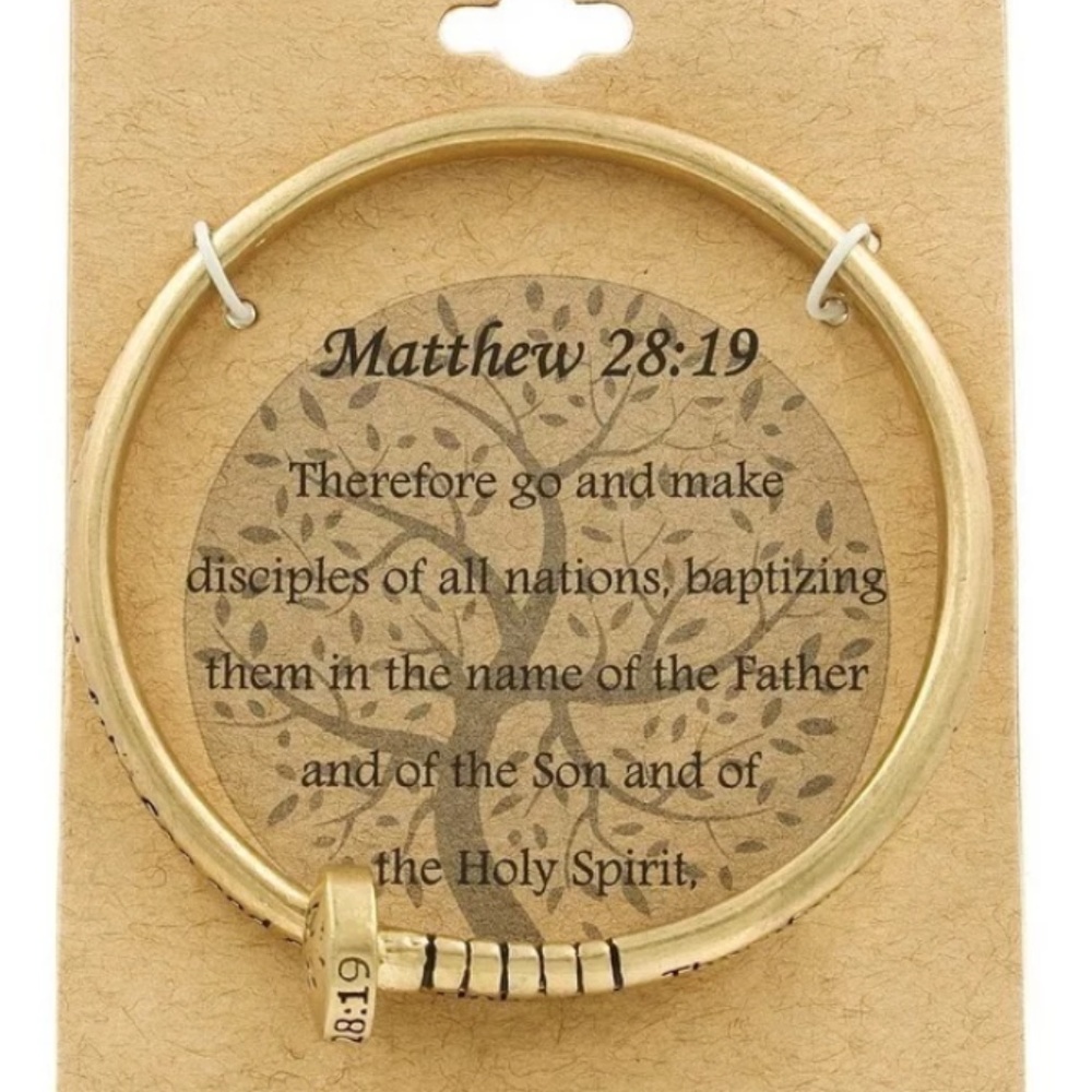 Bent Metal Nail Engraved Spiritual Bracelet